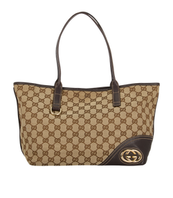 GG Britt Tote, Canvas, Beige/Brown, 169946, 2*